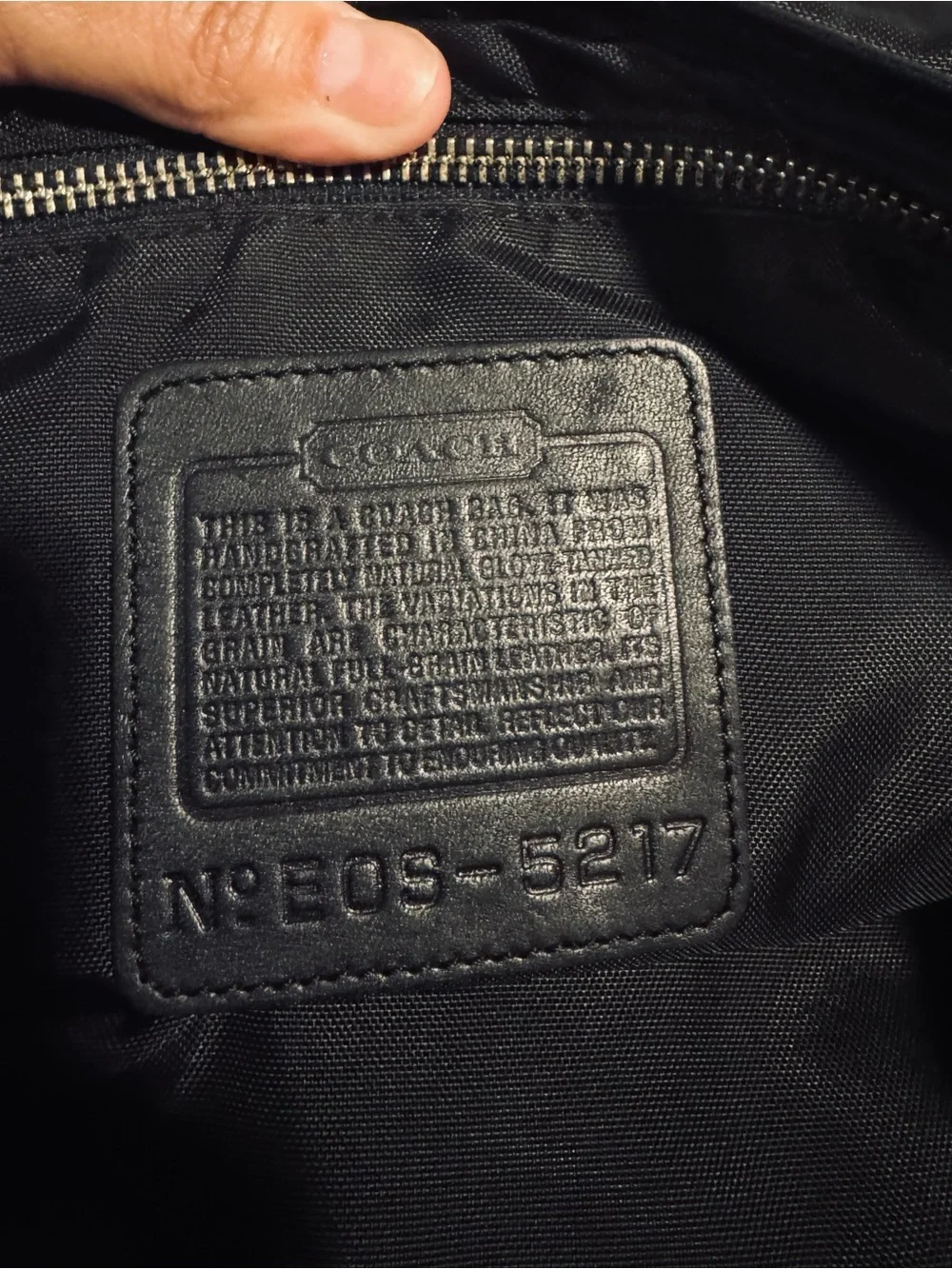 COACH Crossbody Messenger Bag No. E0S-5217 Black Leather Adjustable Strap